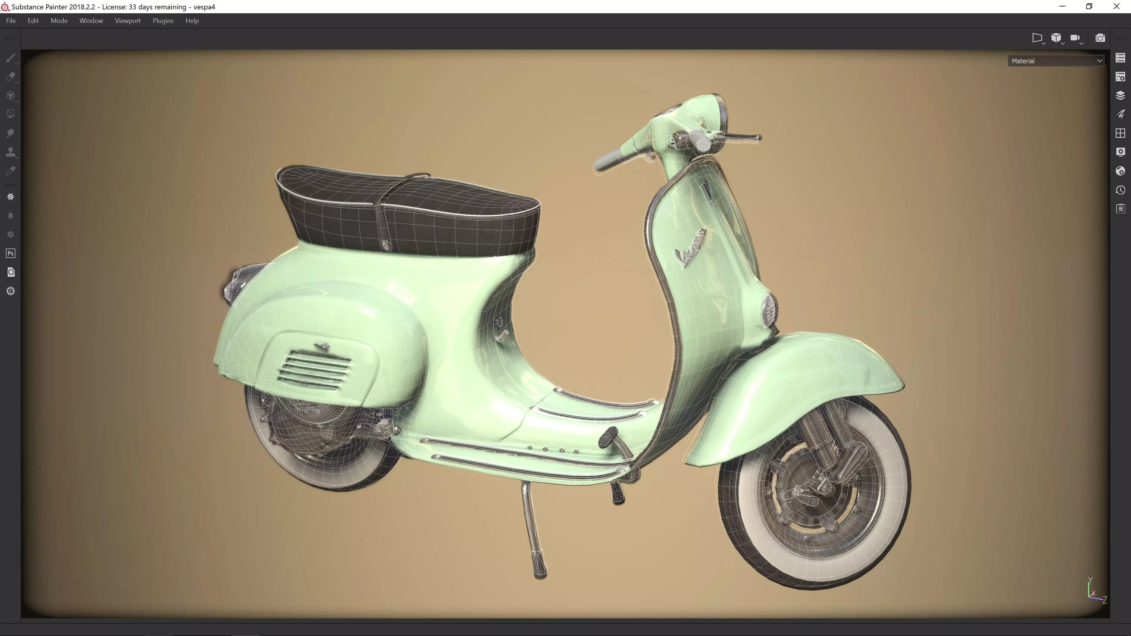 Low Poly Vespa 50s Piaggio Scooter green Low-poly 3D model_0