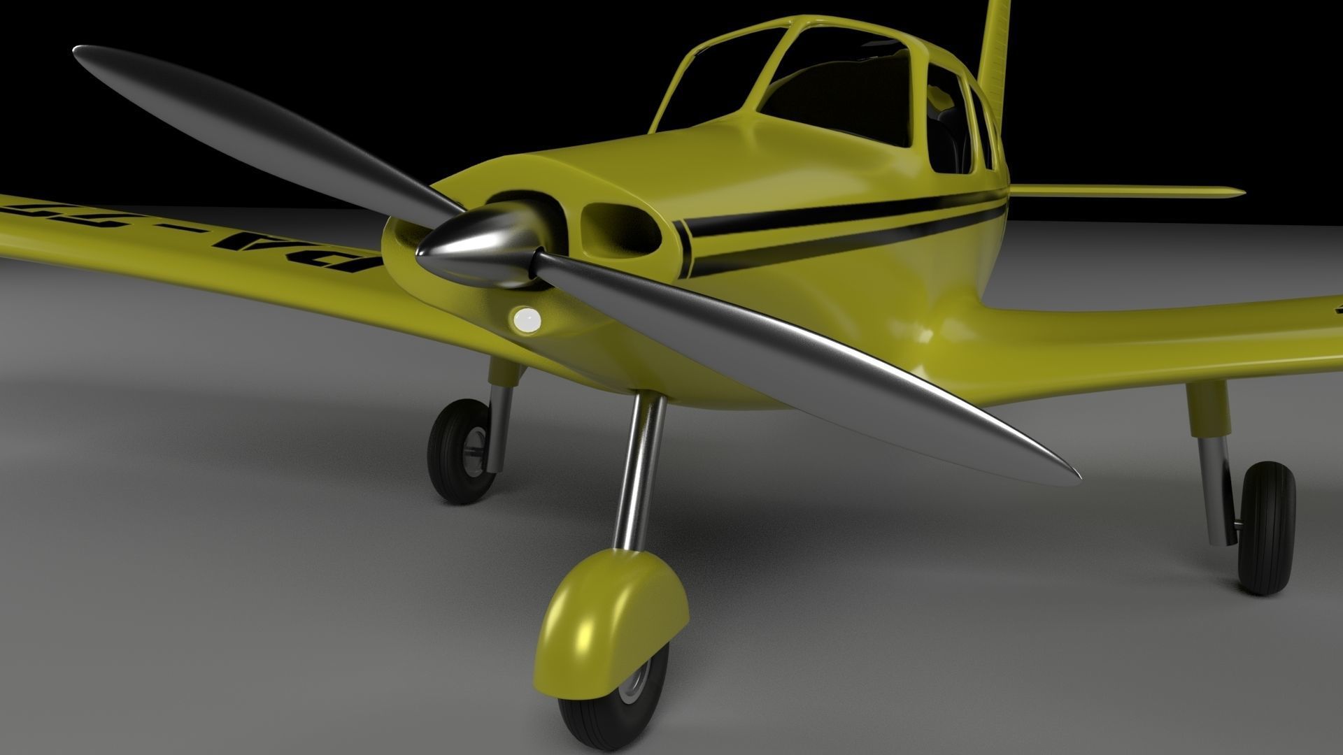 Airplane Piper 3D model_7