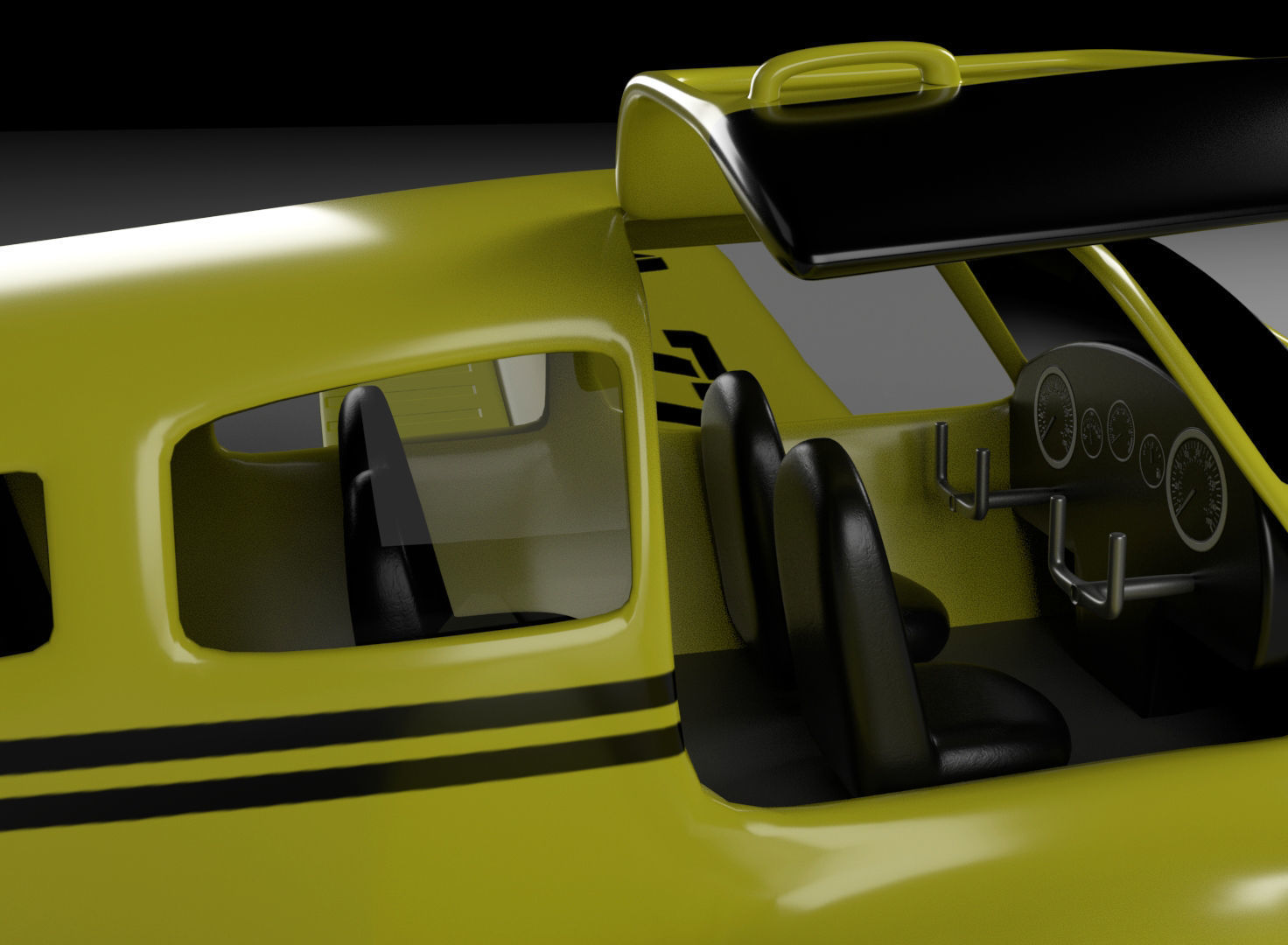 Airplane Piper 3D model_5