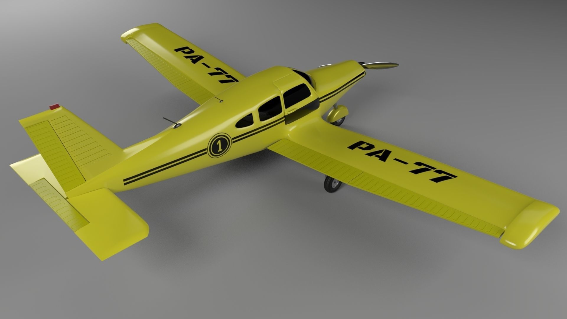 Airplane Piper 3D model_3