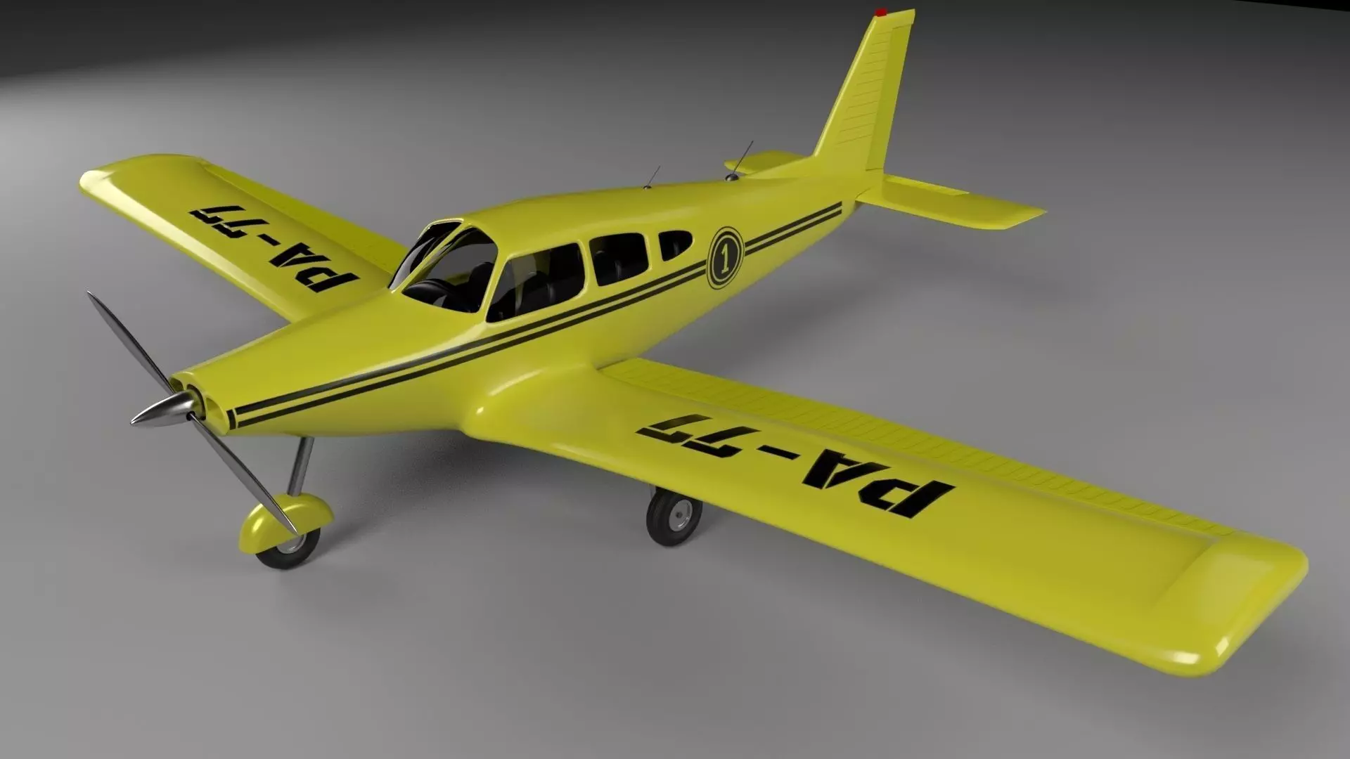 Airplane Piper 3D model_0
