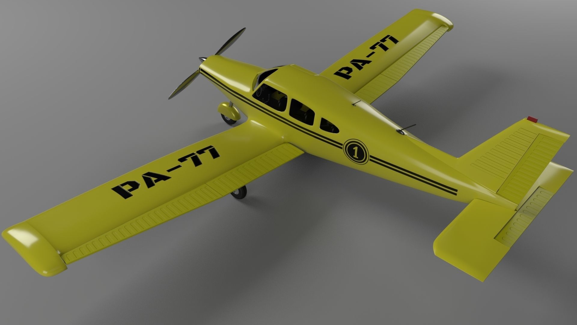Airplane Piper 3D model_8