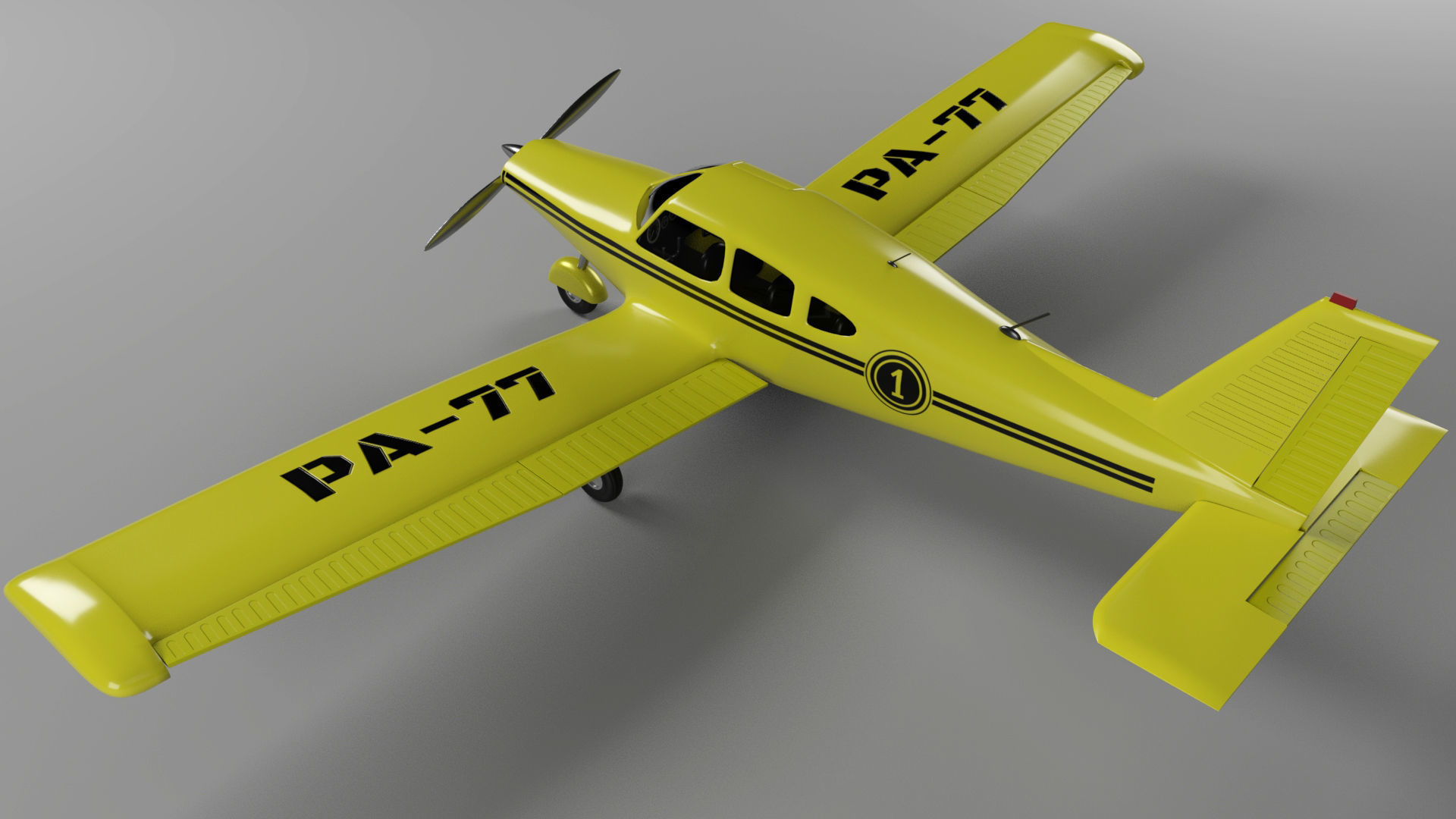 Airplane Piper 3D model_9
