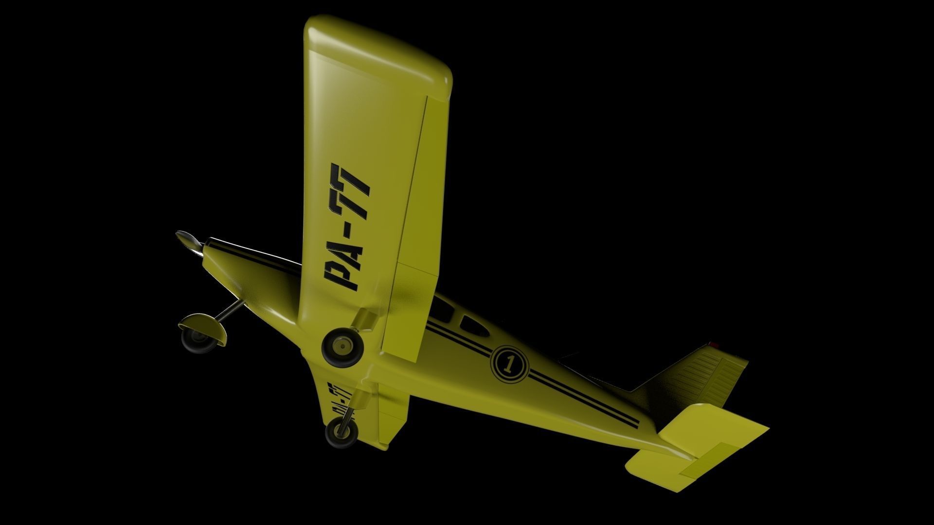 Airplane Piper 3D model_1