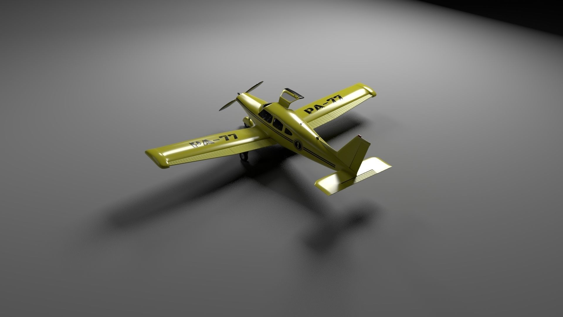 Airplane Piper 3D model_6