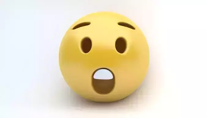 EMOJI surprised Low-poly 3D model