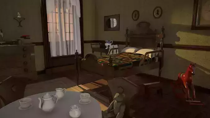 Childrens room Low-poly 3D model