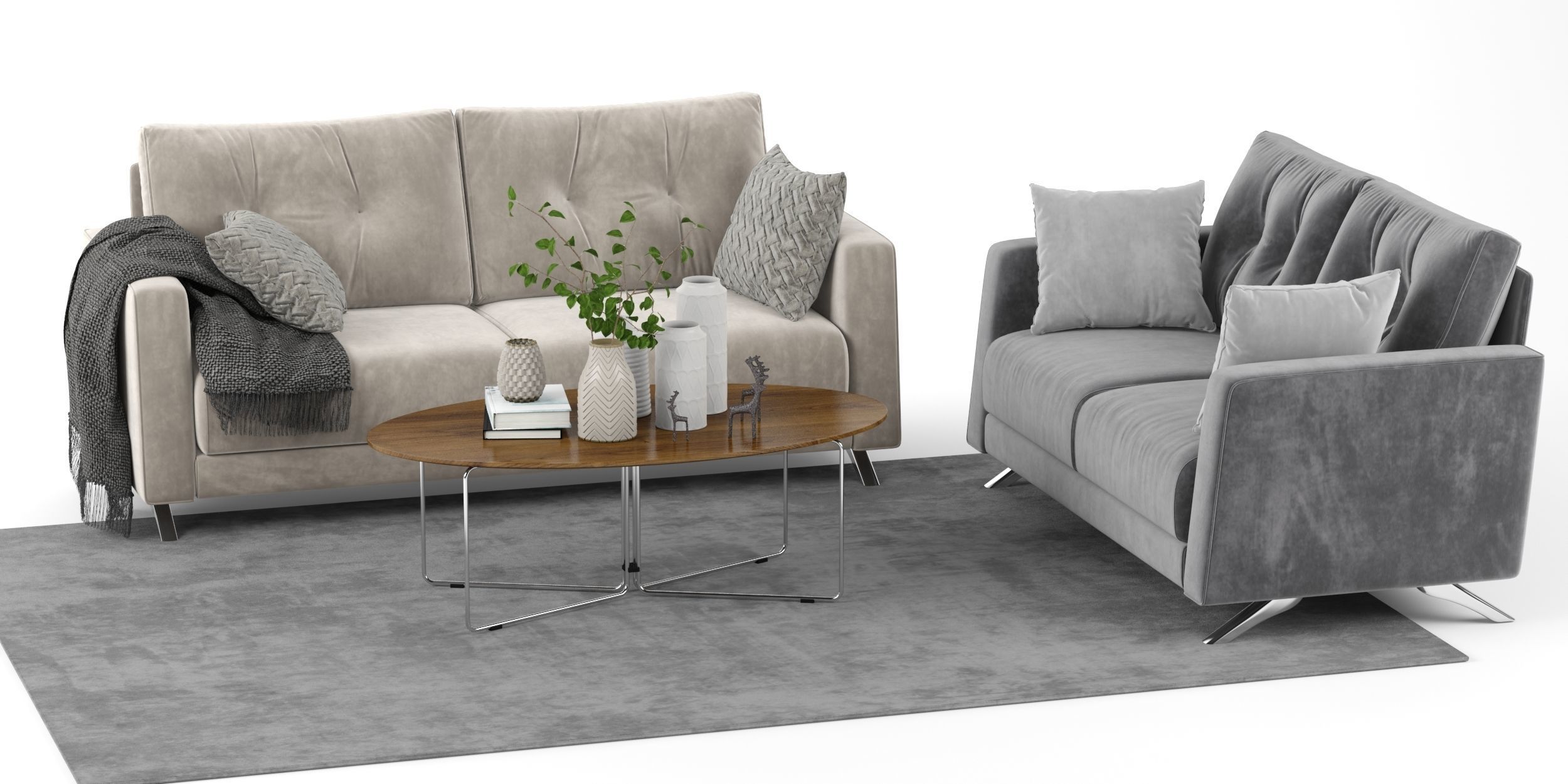 Bari sofa set 3d model by Fama 3D model_6