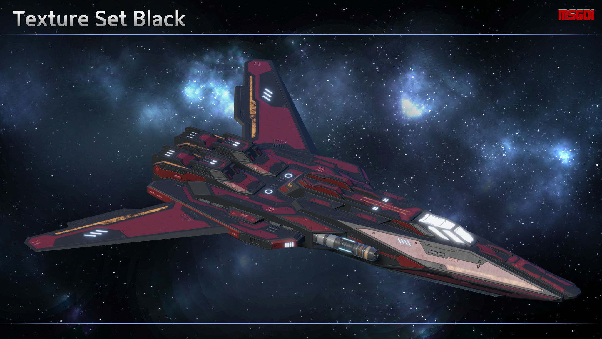 Spaceship Fighter Wildcat Low-poly 3D model_5