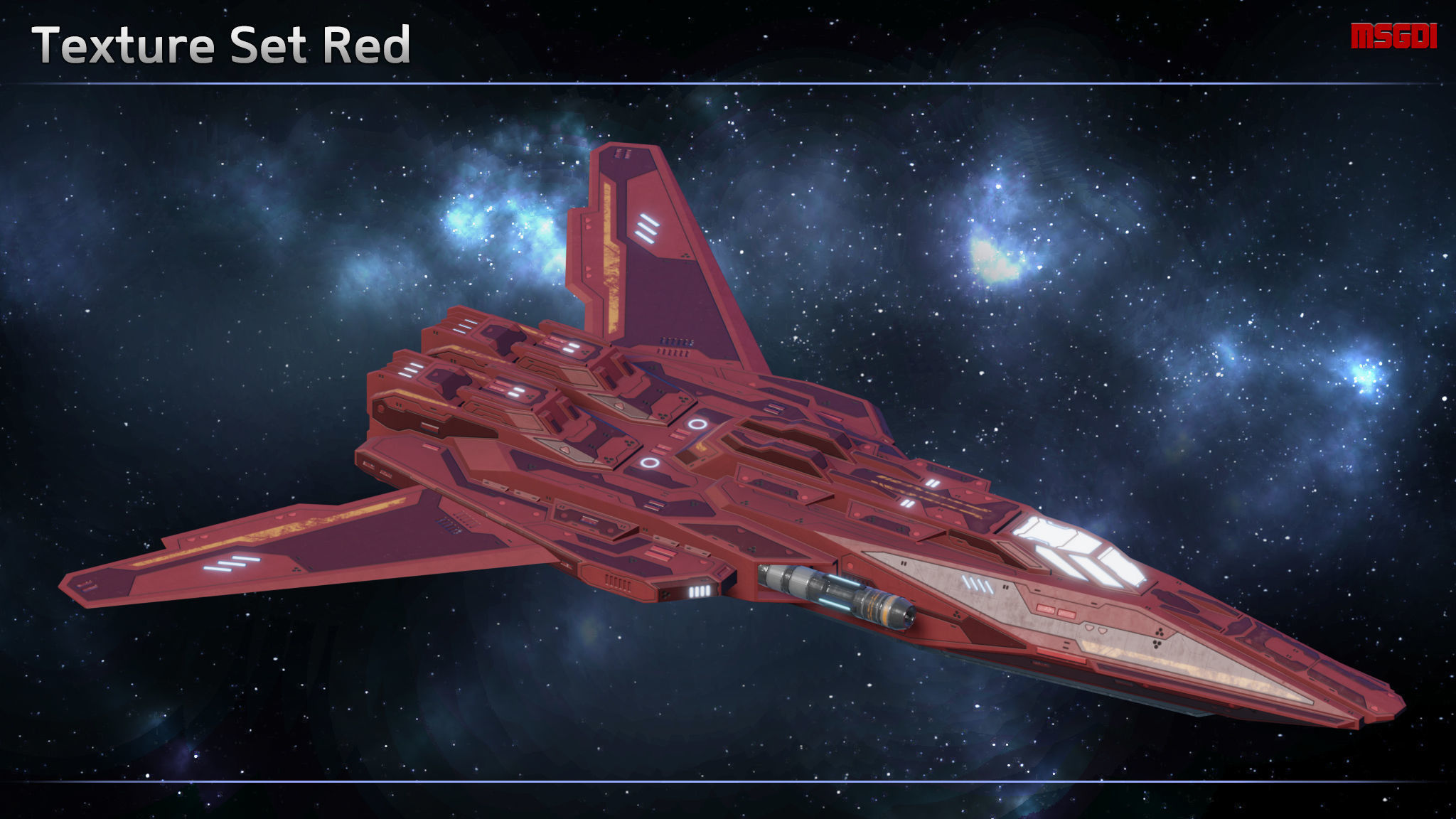 Spaceship Fighter Wildcat Low-poly 3D model_8