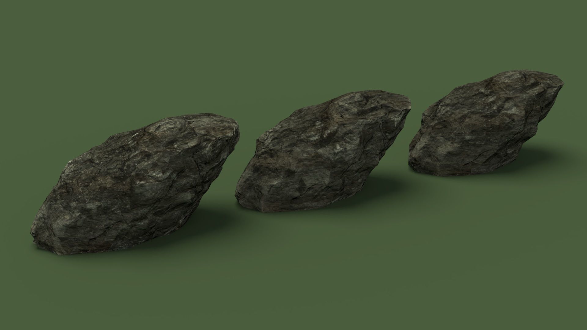 Rock 1 Low Poly - LOD Low-poly 3D model_9
