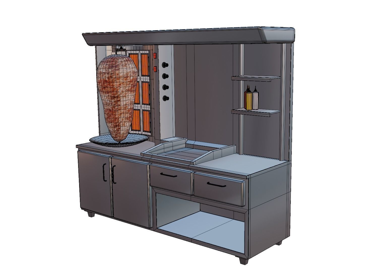 shawarma grill 3D model_8