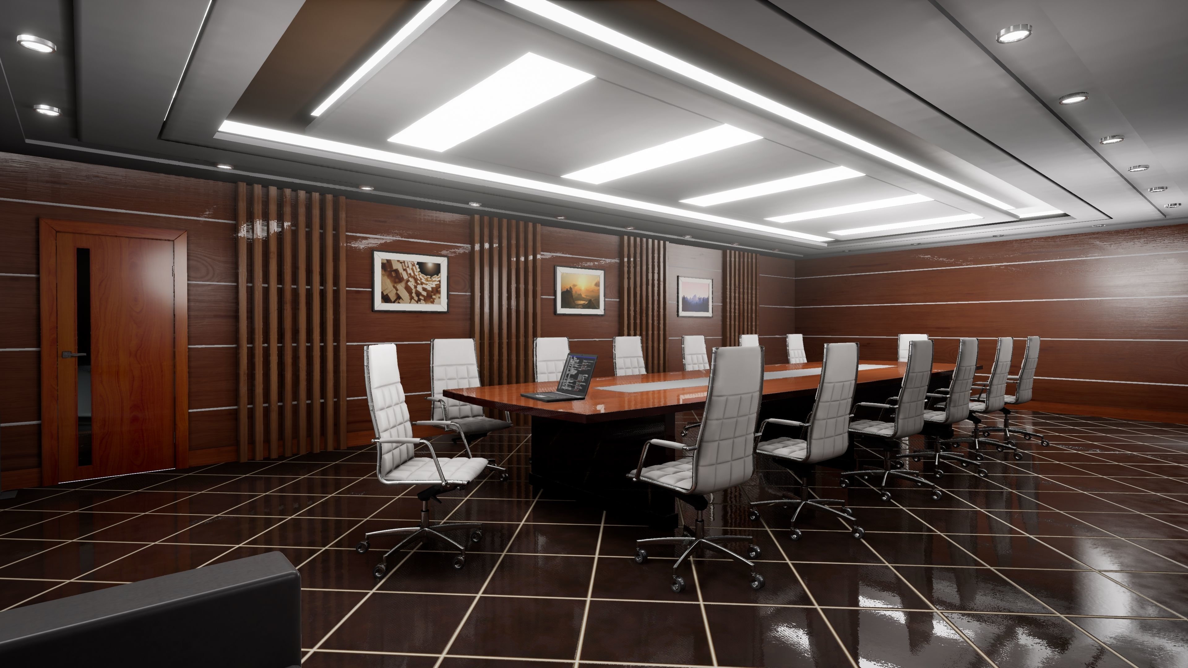 HQ ArchViz Conference Room Low-poly 3D model_3