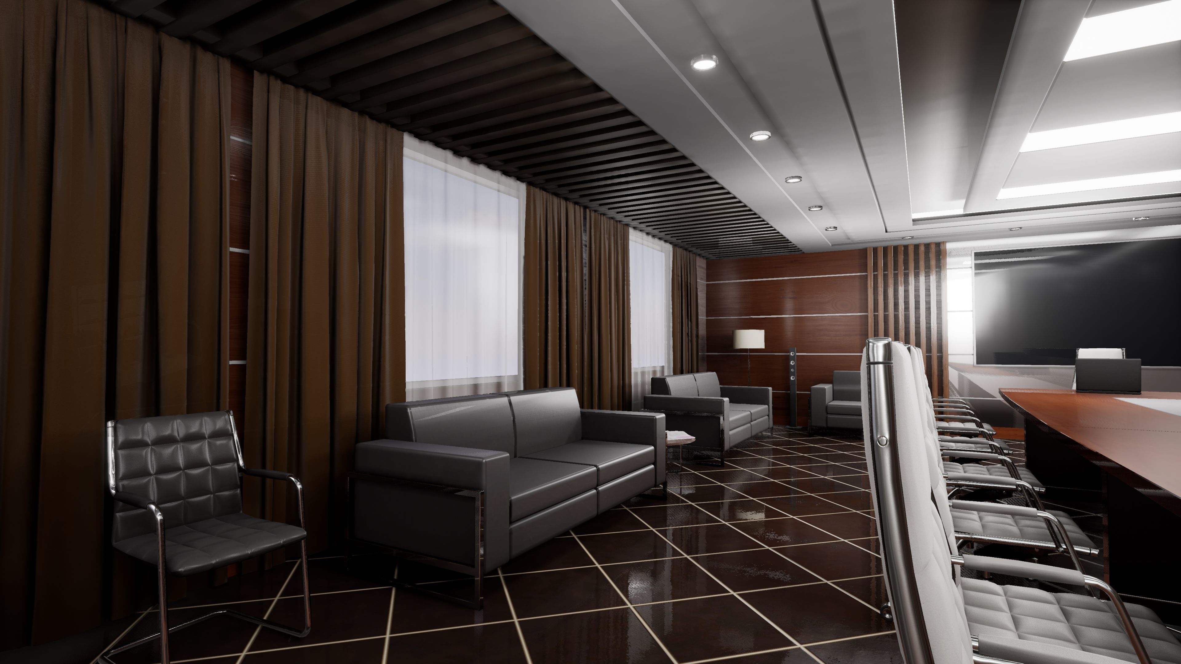 HQ ArchViz Conference Room Low-poly 3D model_6
