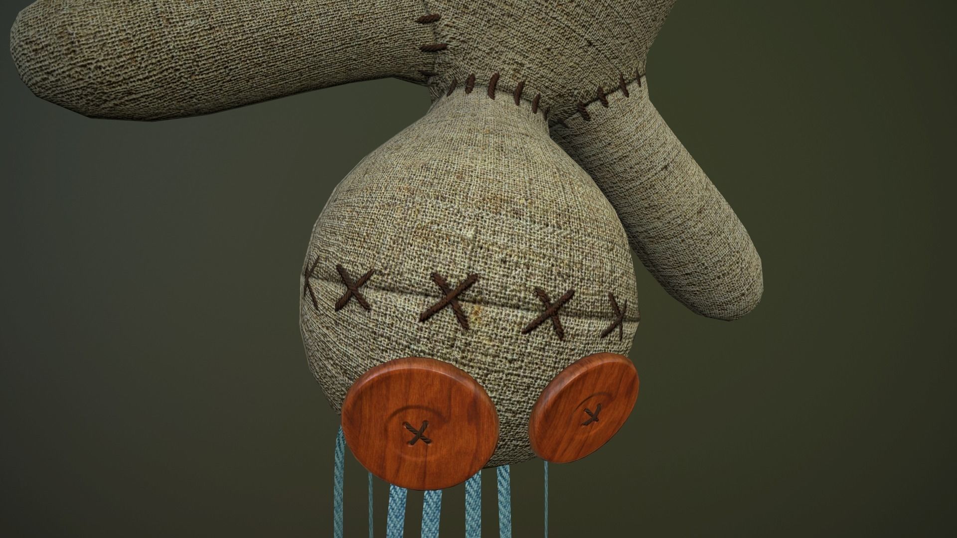 Voodoo doll Low-poly 3D model_3
