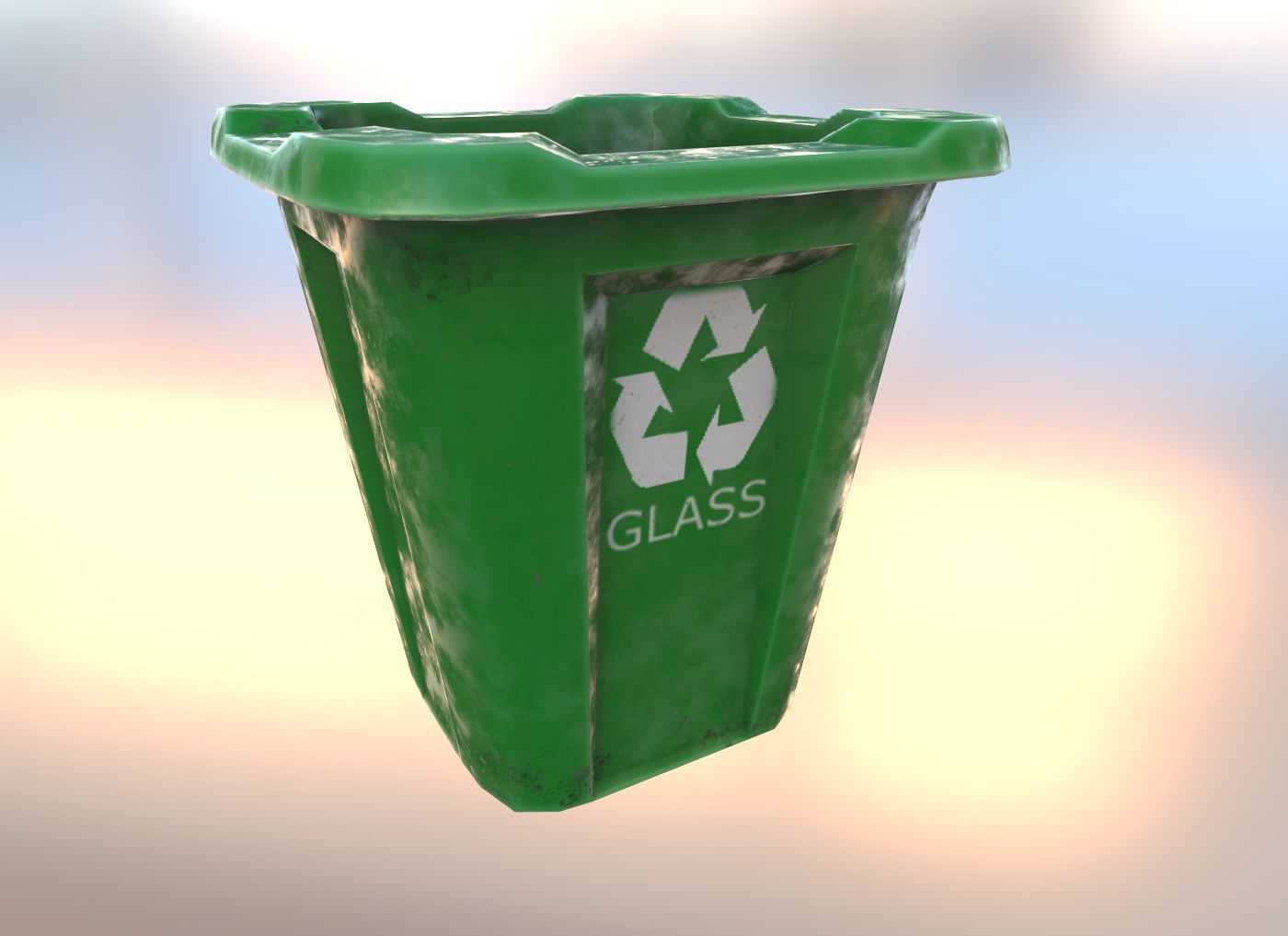Dumpsters old rusty trash can Low-poly 3D model_4