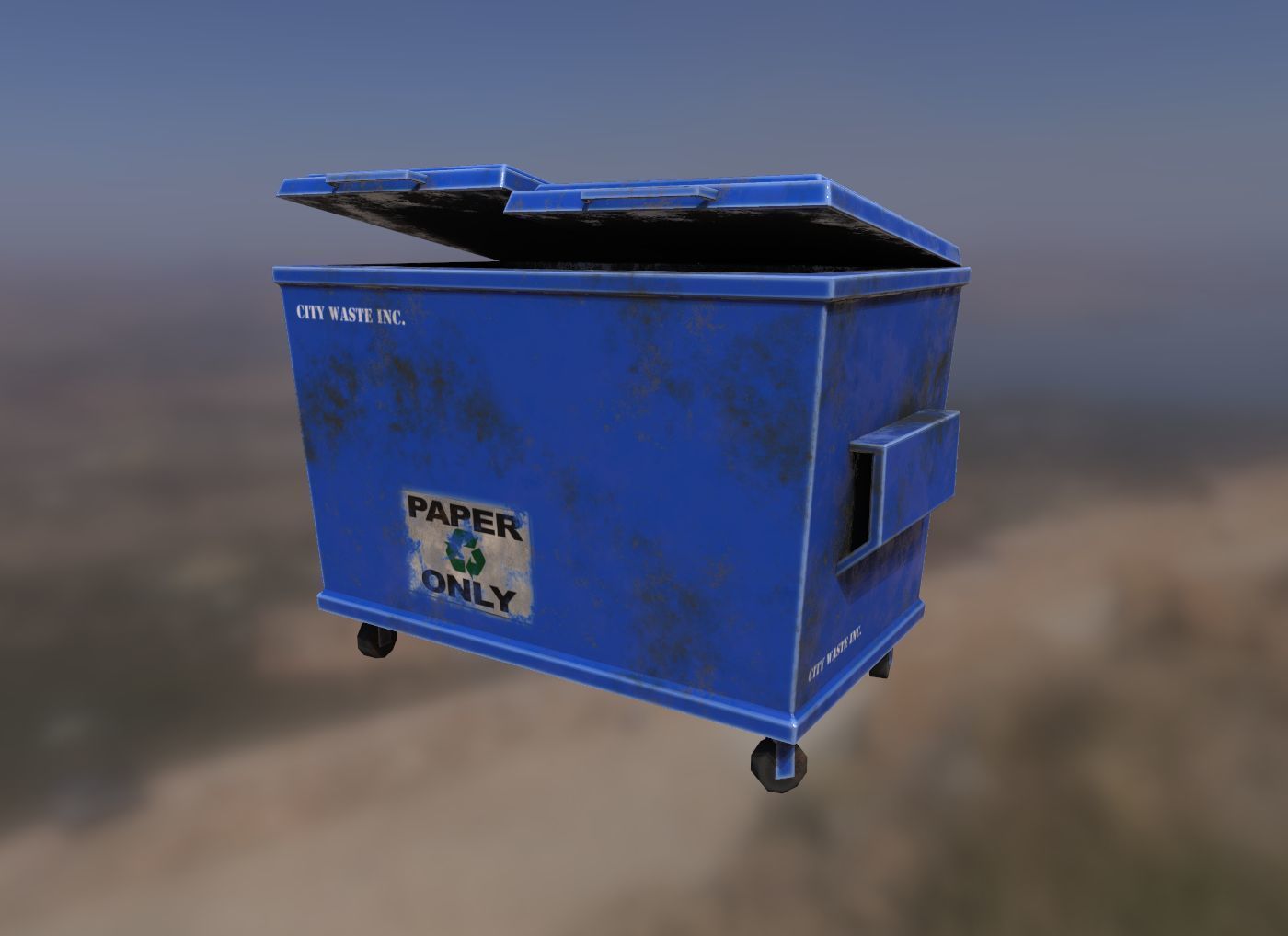 Dumpsters old rusty trash can Low-poly 3D model_9