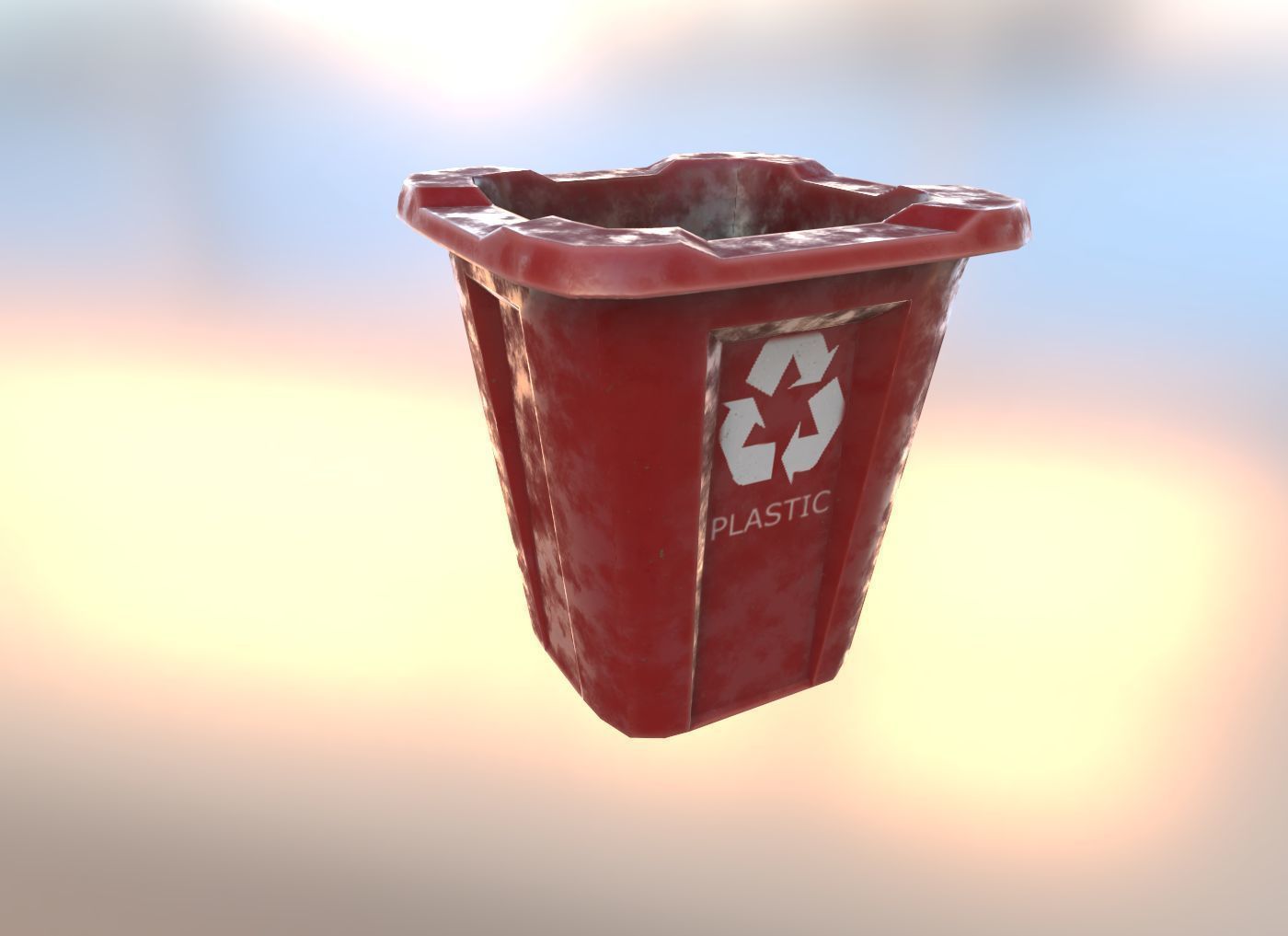 Dumpsters old rusty trash can Low-poly 3D model_5