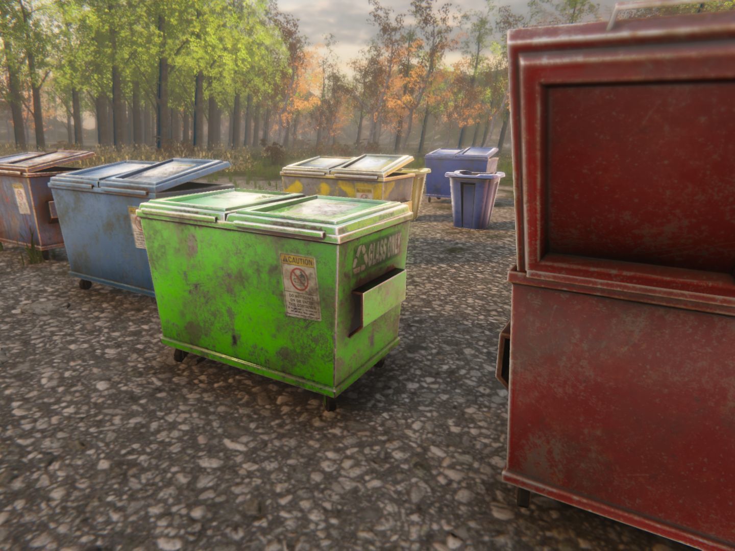 Dumpsters old rusty trash can Low-poly 3D model_30