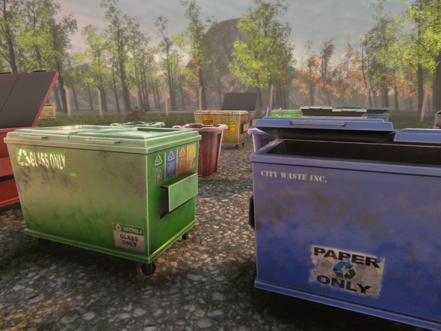 Dumpsters old rusty trash can Low-poly 3D model_23