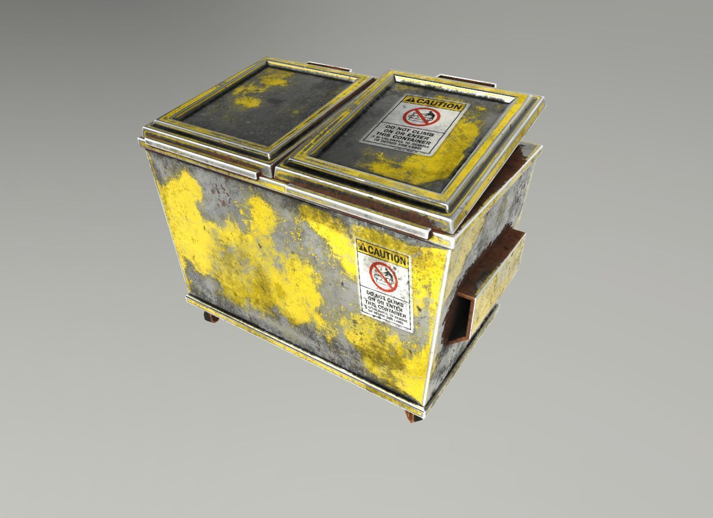 Dumpsters old rusty trash can Low-poly 3D model_16