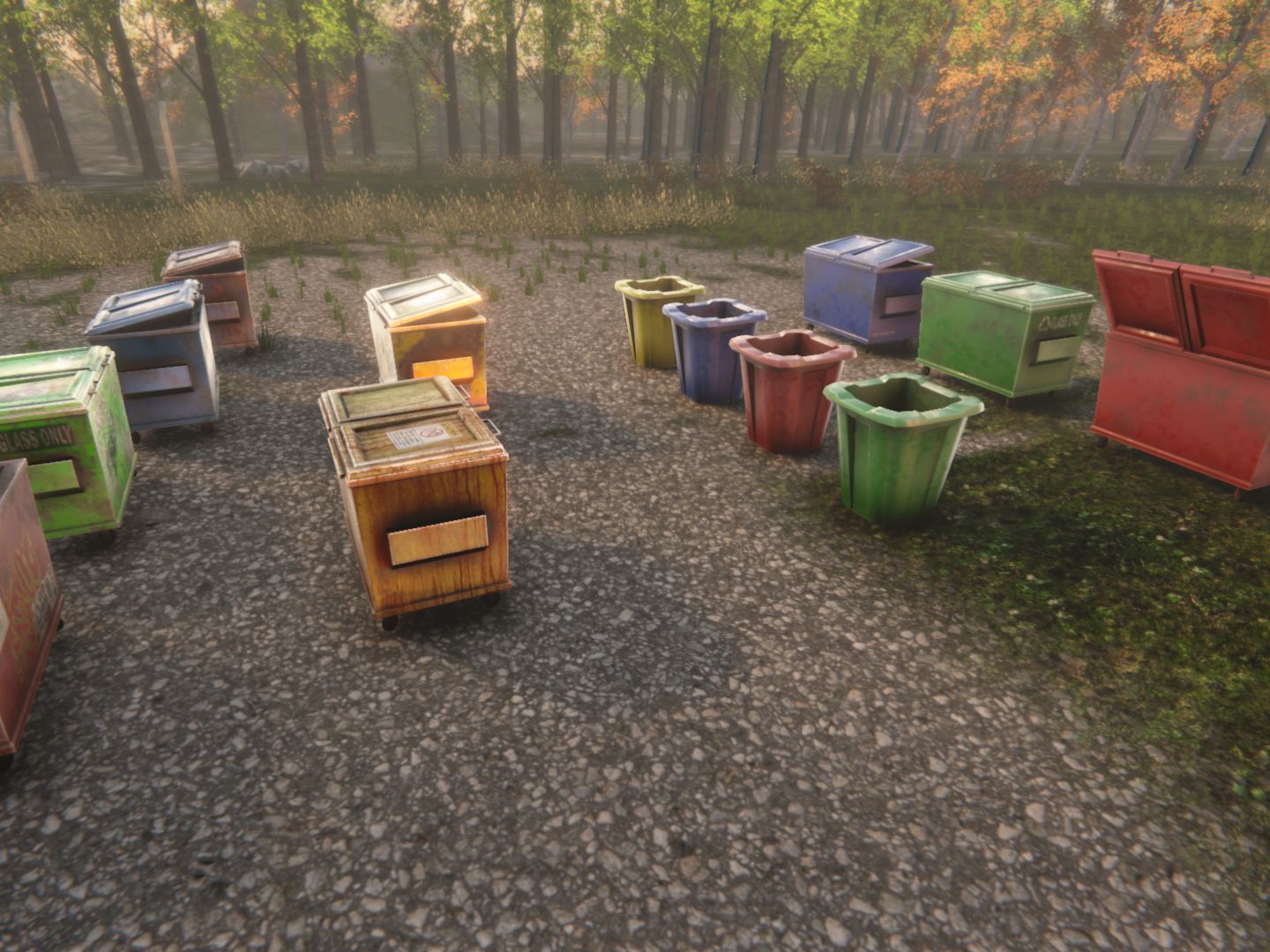 Dumpsters old rusty trash can Low-poly 3D model_18