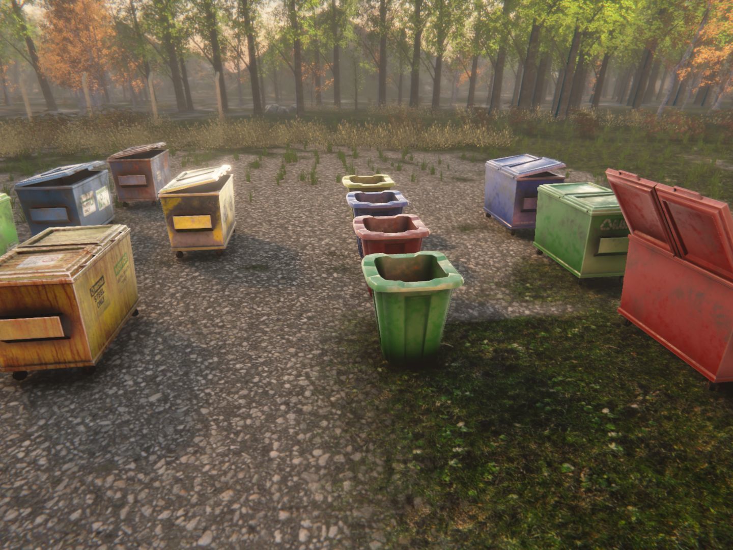 Dumpsters old rusty trash can Low-poly 3D model_20