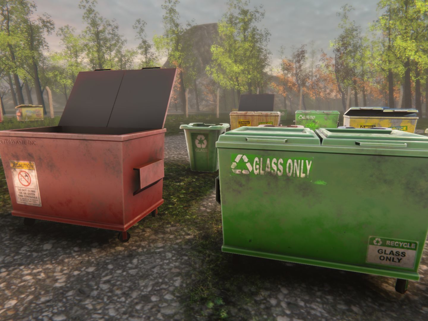 Dumpsters old rusty trash can Low-poly 3D model_22