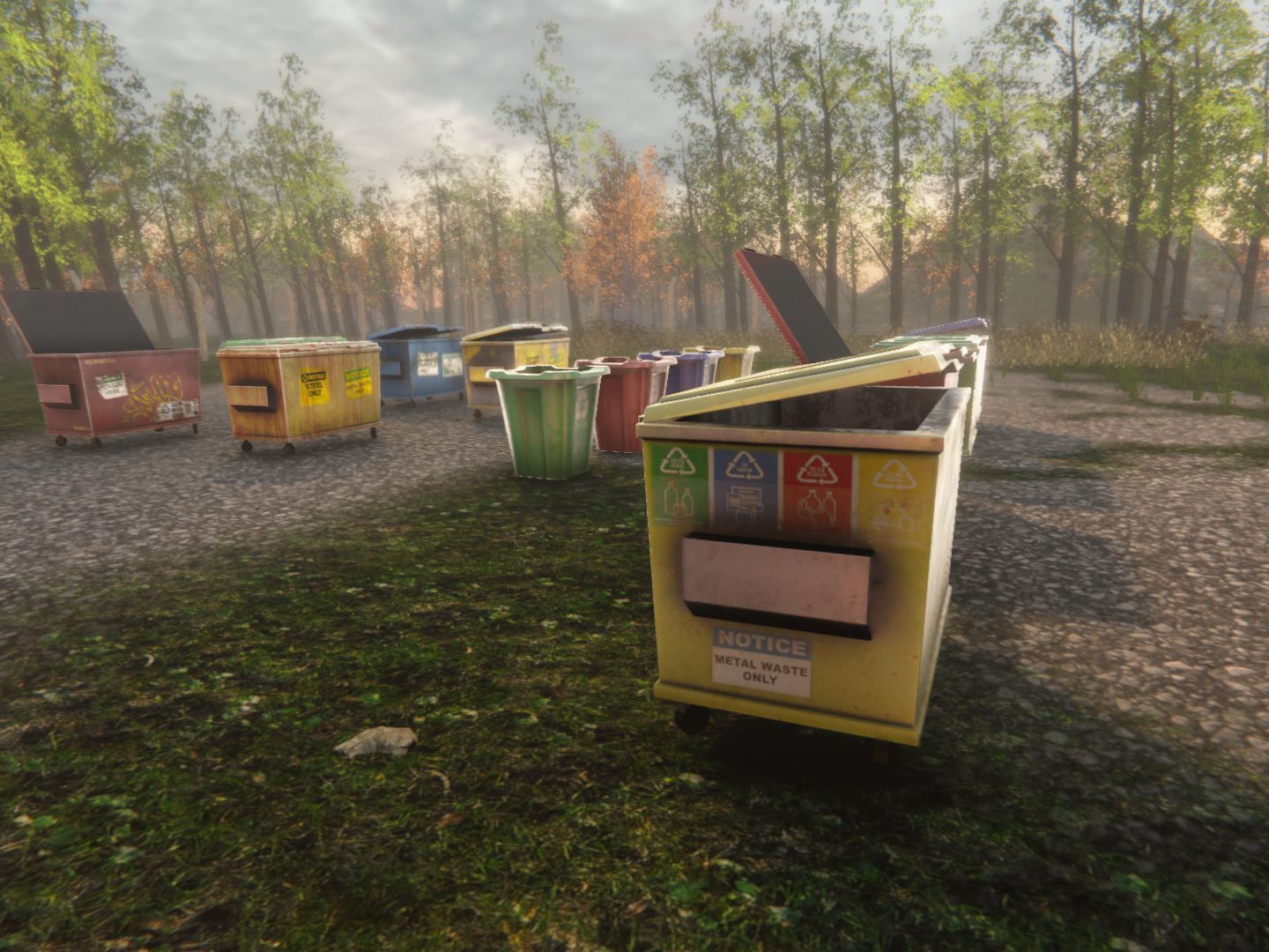 Dumpsters old rusty trash can Low-poly 3D model_19