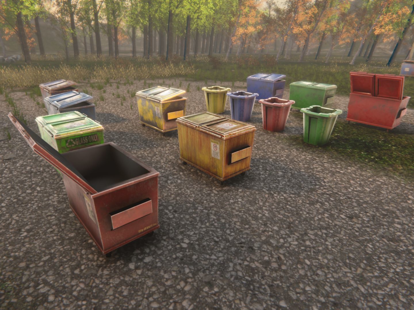 Dumpsters old rusty trash can Low-poly 3D model_31