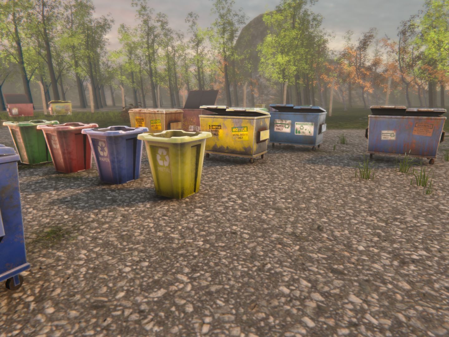 Dumpsters old rusty trash can Low-poly 3D model_24