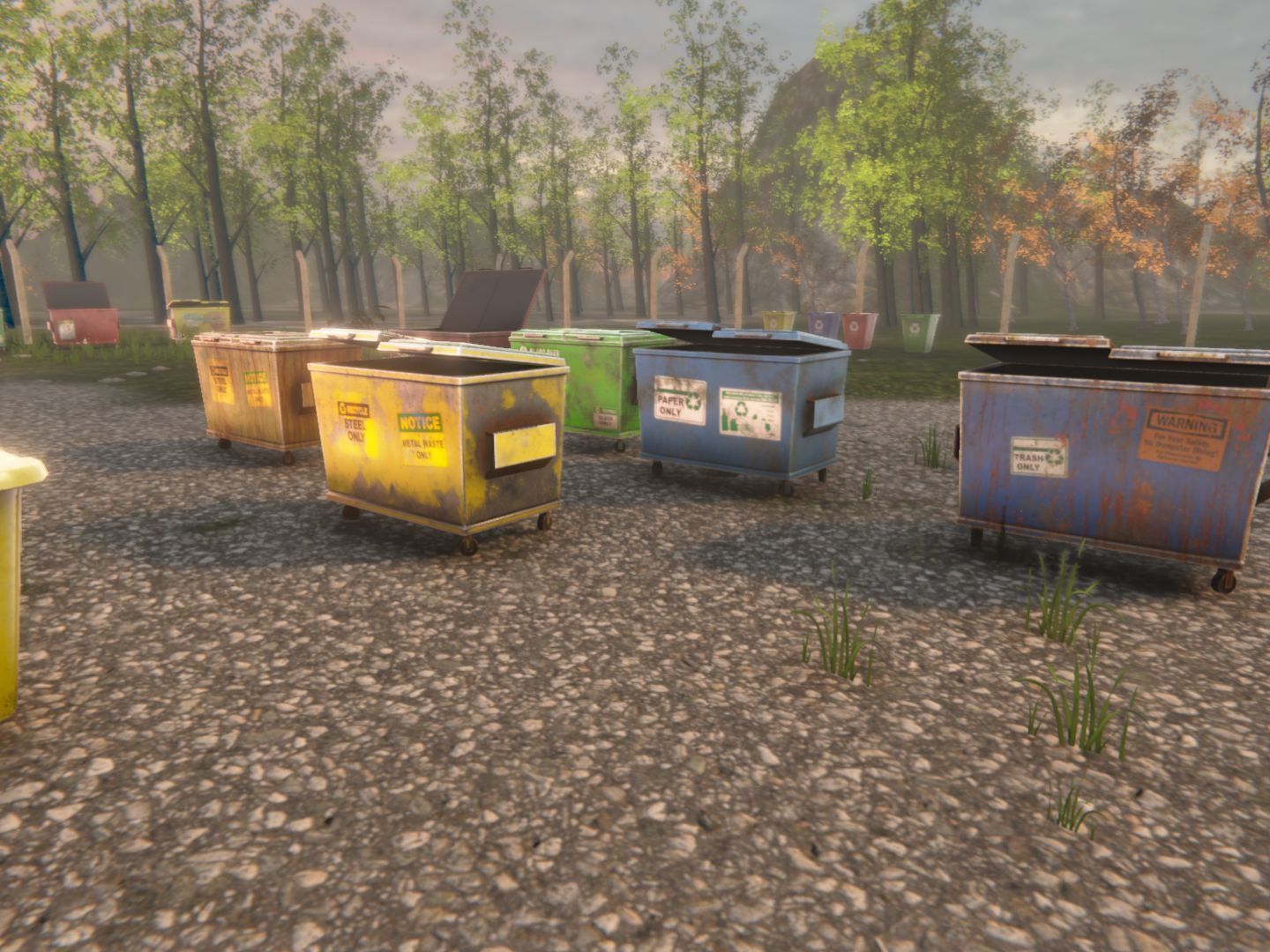 Dumpsters old rusty trash can Low-poly 3D model_25