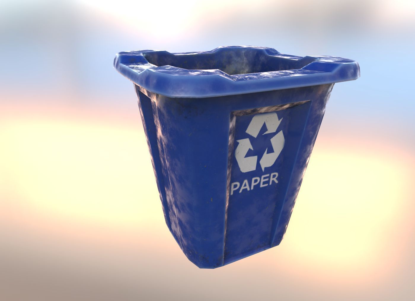 Dumpsters old rusty trash can Low-poly 3D model_2