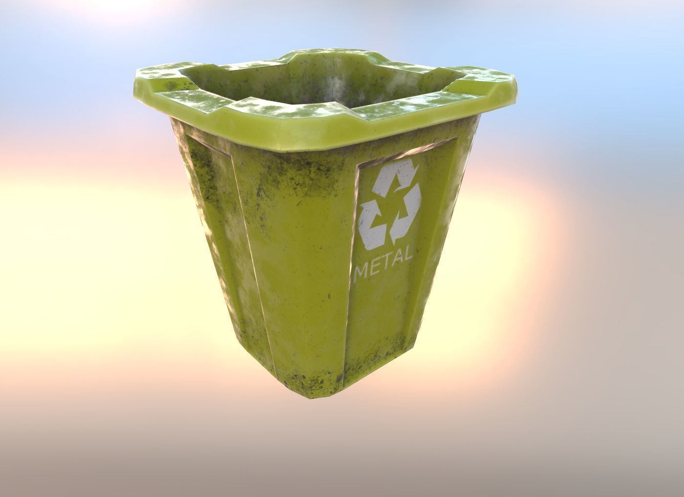 Dumpsters old rusty trash can Low-poly 3D model_3