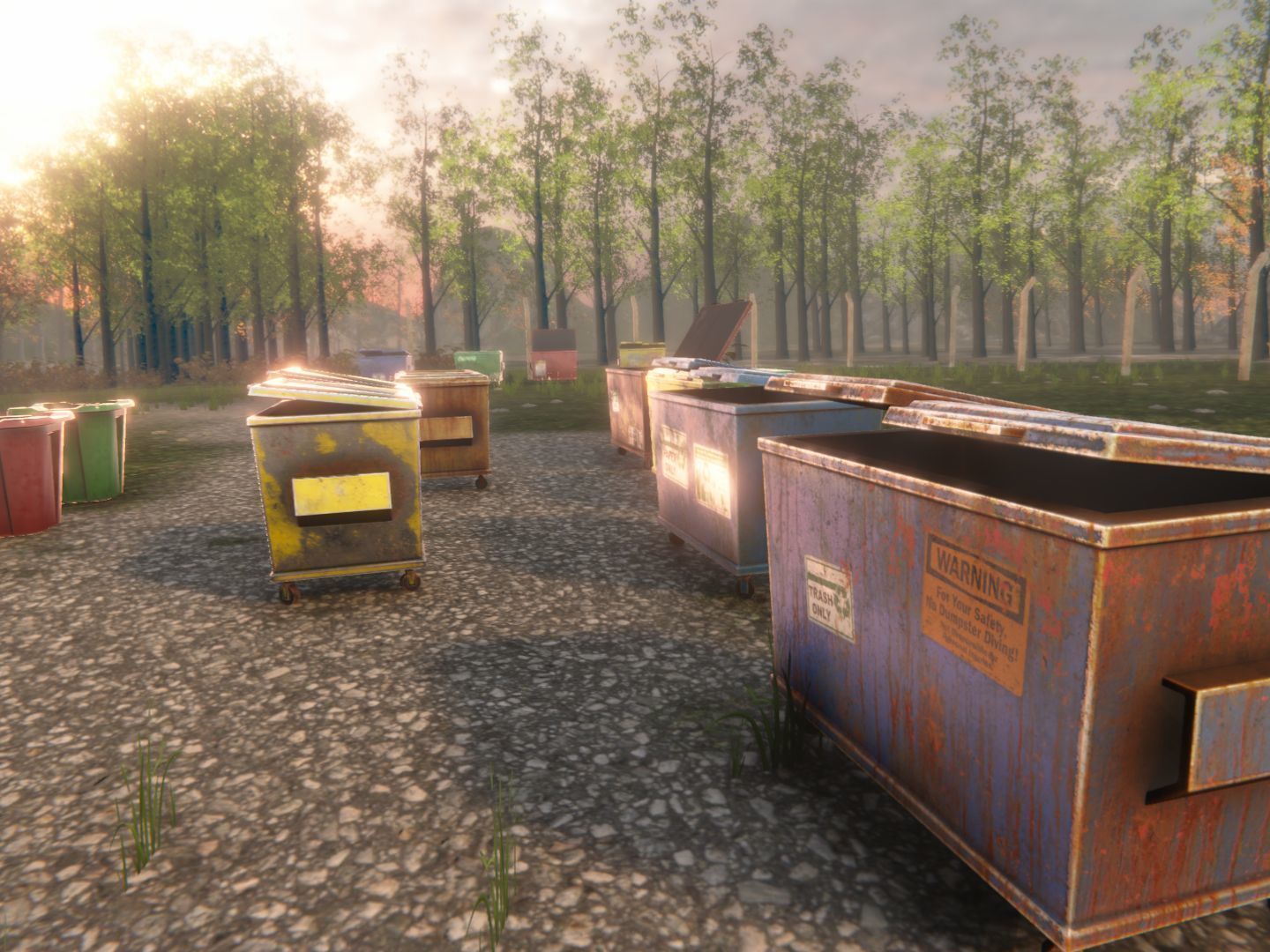 Dumpsters old rusty trash can Low-poly 3D model_26