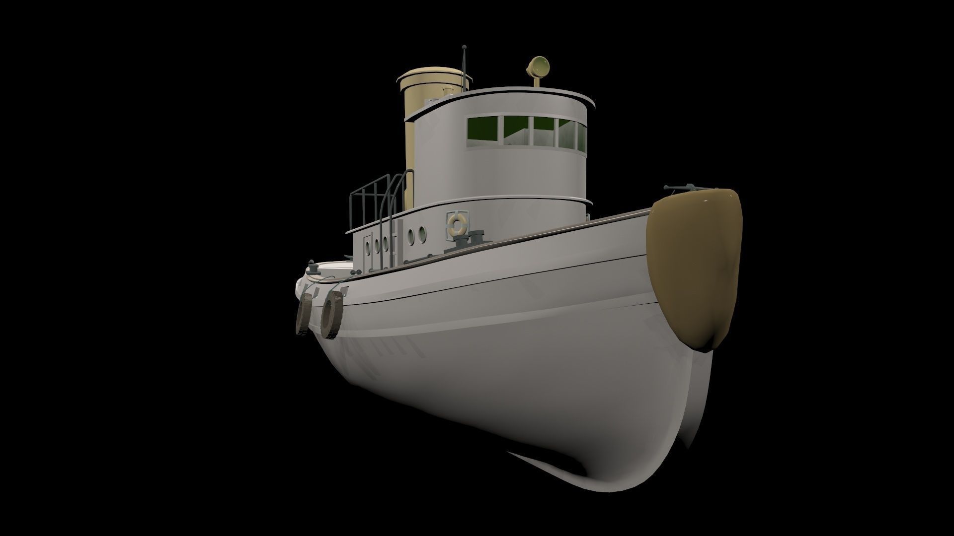 Yacht ship  Low-poly 3D model_1