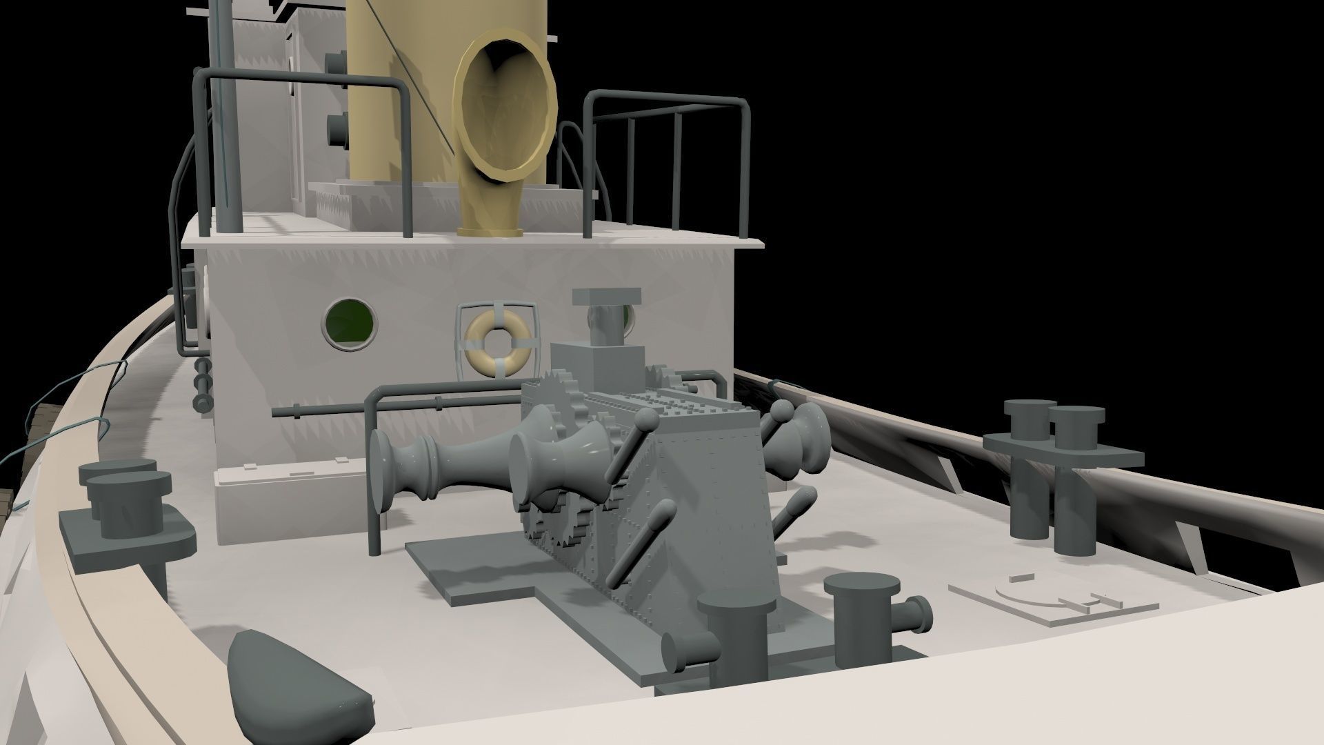 Yacht ship  Low-poly 3D model_5