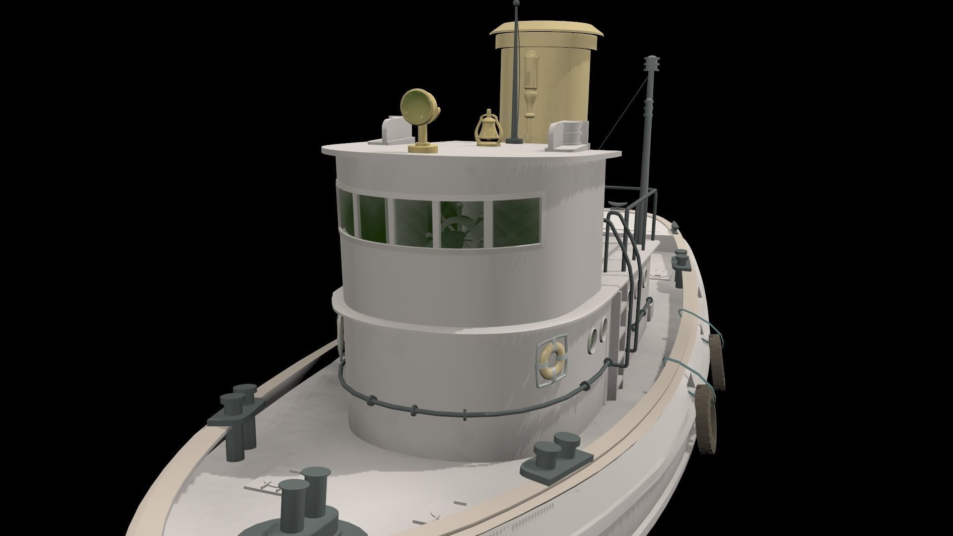Yacht ship  Low-poly 3D model_7