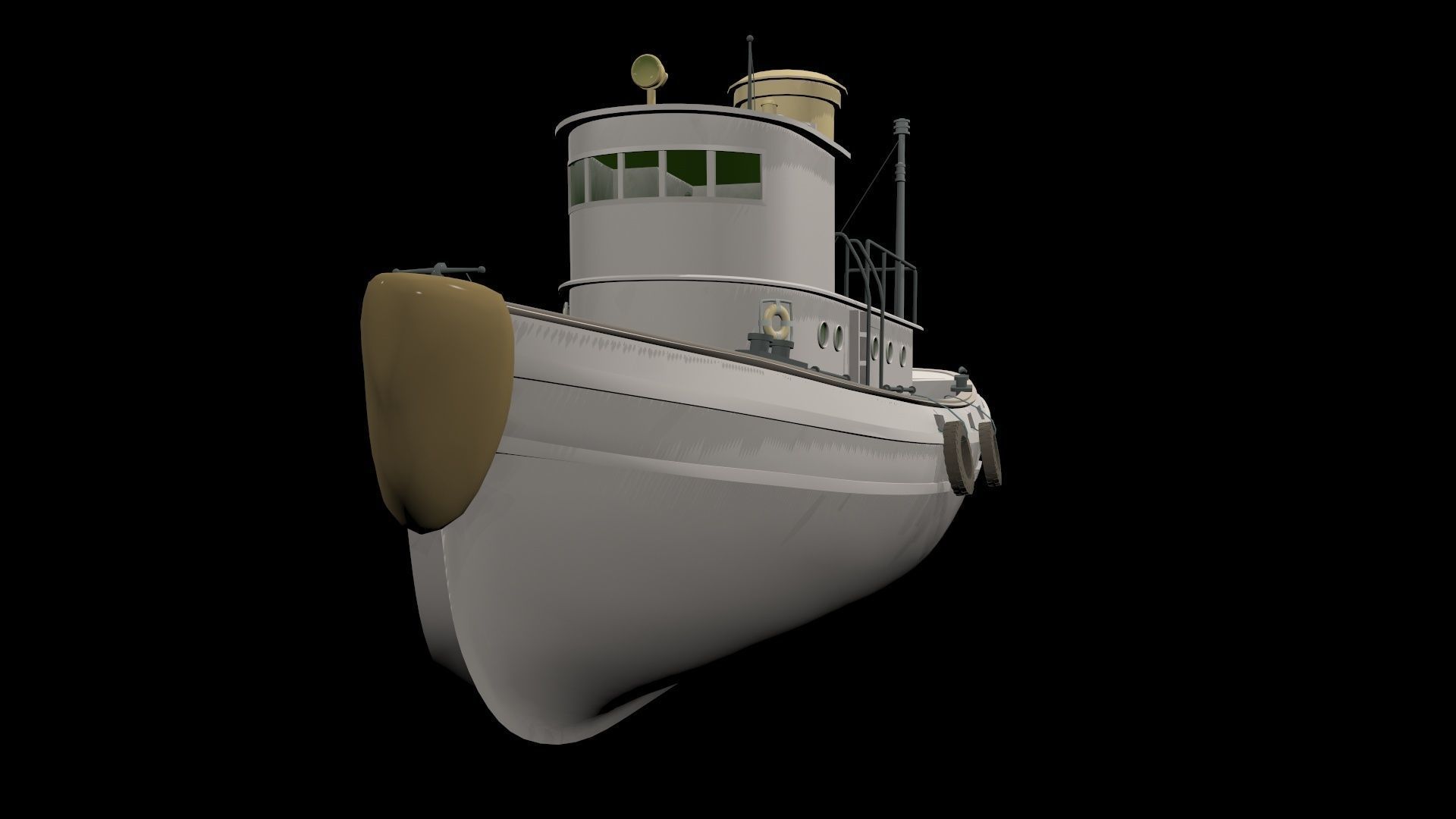 Yacht ship  Low-poly 3D model_2