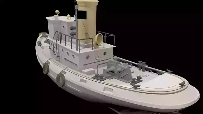 Yacht ship  Low-poly 3D model