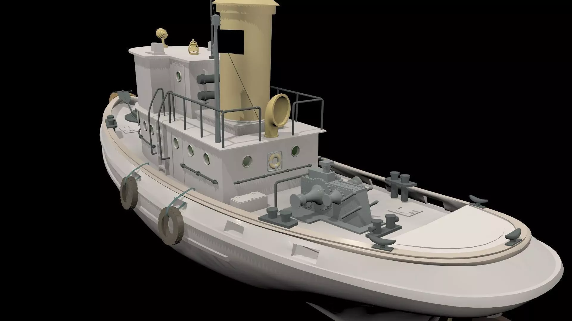 Yacht ship  Low-poly 3D model_0