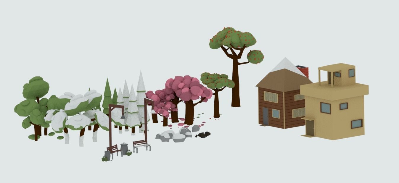 Low Poly Assets Small Pack Low-poly 3D model_2