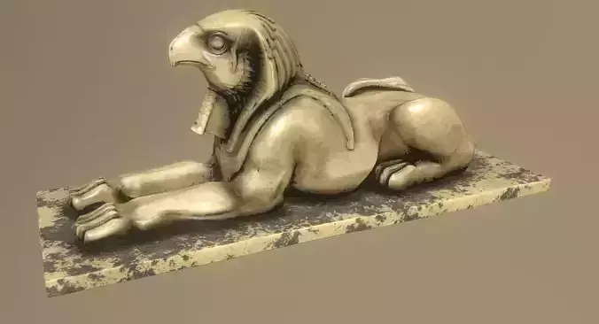 Falcon egyptian statue of lion