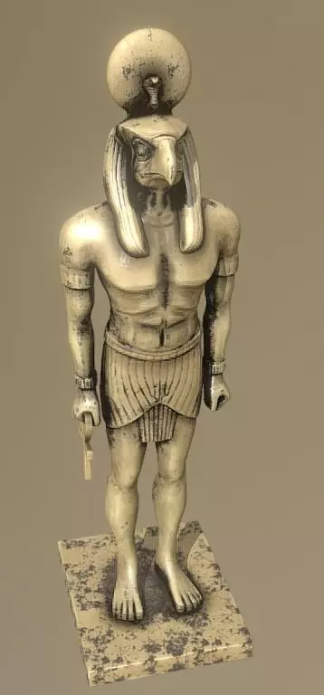 Horus ancient egyptian statue Low-poly 3D model_0