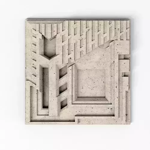 Freeman House Tile - Frank Llyod Wright Low-poly 3D model