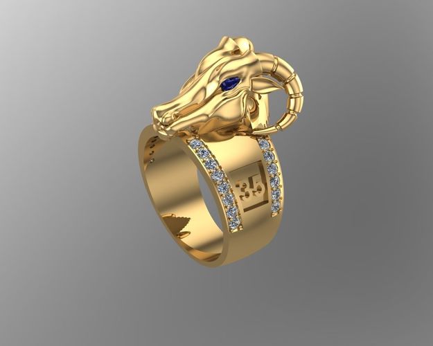 Goat gold rings NN080 3D print model