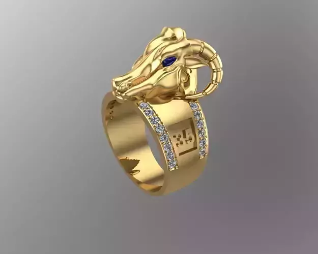 Goat gold rings NN080