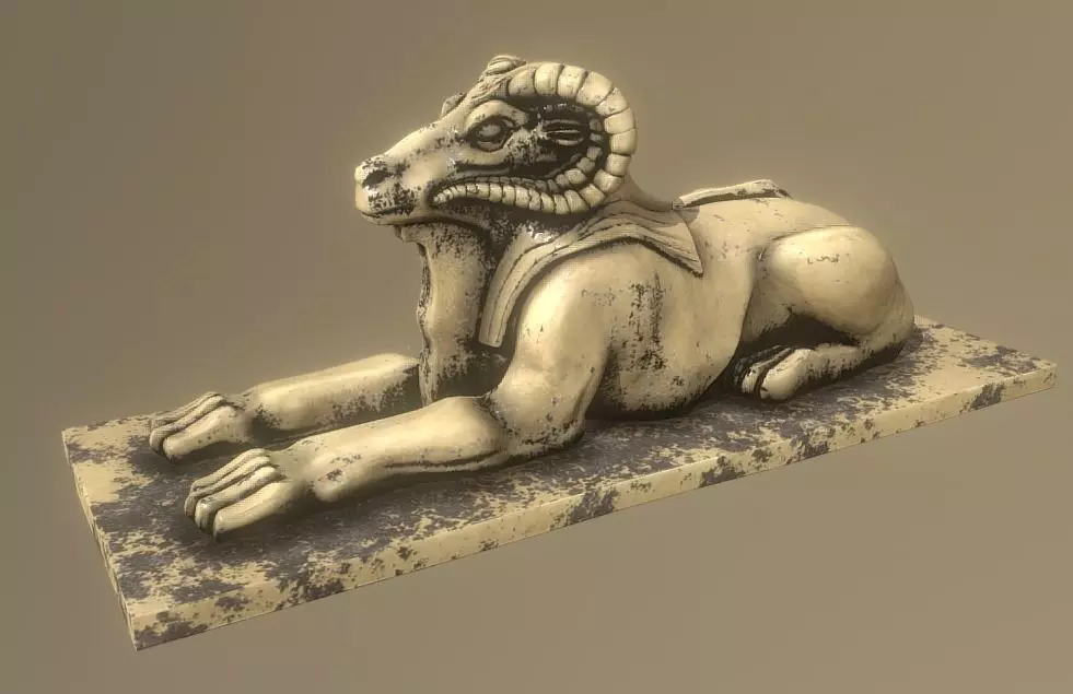 Ram Statue Low-poly 3D model_0