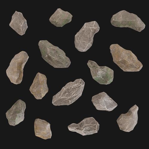 Stones low poly high detailed Low-poly 3D model