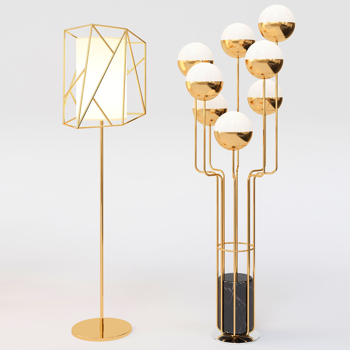 Collection of Floor Lamps 3D model_1